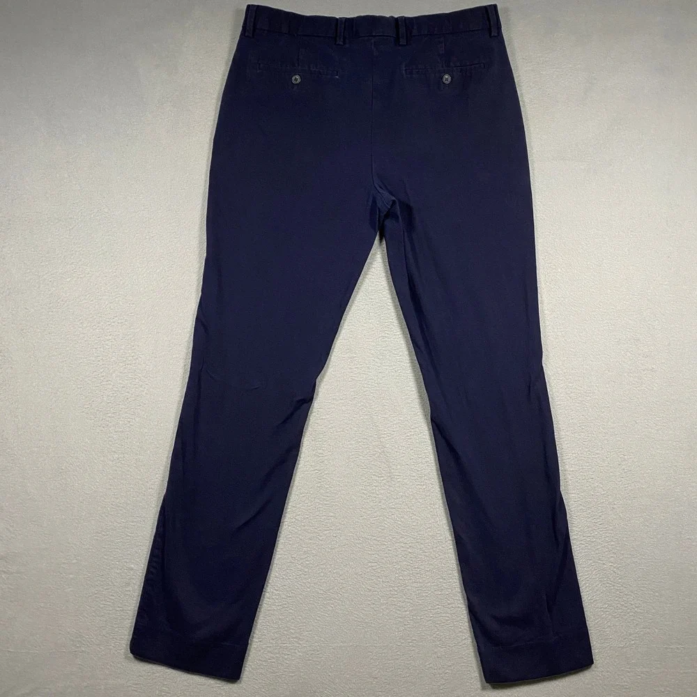 Banana Republic Aiden Chinos Mens 33x34 Navy Blue Slim Stretch Pants 359300-01
